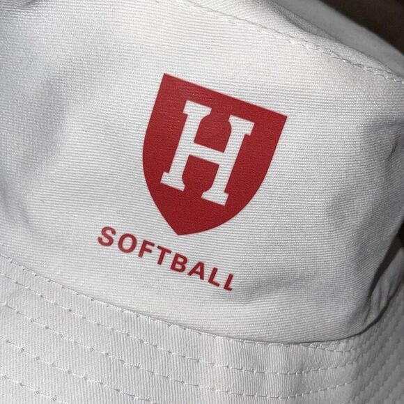 Toptie Harvard Softball Bucket Hat Cotton White New - Picture 2 of 5